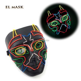 Costume Accessories Newest Fluorescence Led light Up Mask Cosplay Party Halloween Owl EL Mask For Dance DJ Club Bar Night Club Easter Carniv