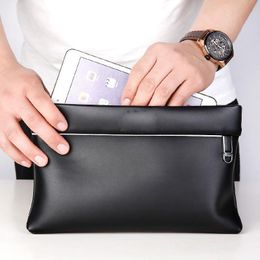 Wallets Genuine Leather Men's Wallet Luxury Zipper Envelope Fashion Business For Male Clutch Bag Cow Money Purse Carteras