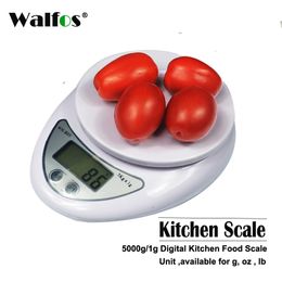 WALFOS 5kg / 1g Portable Digital Scale LED Electronic Scale Food Measurement Weight Battery Powered Measurement Weight Kitchen 210312