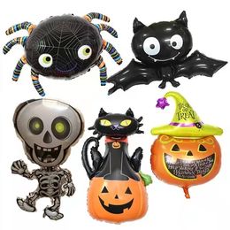 Cartoon Halloween party Decorations Pumpkin Ghost Balloons Spider Foil Balloon Inflatable Toys Bat home Supplies 35cm