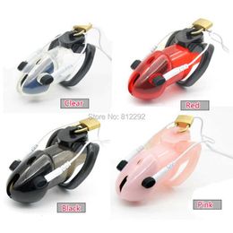 Electro Lockdown Estim Male Chastity Cage Adult Sex Play Penis Lock Electro Shock Cock Cage Sex Toys for Men 4 Colors to choose P0826