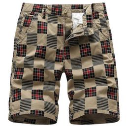 Summer shorts men100% cotton casual men Bermuda masculina Male Straight Plaid Zipper Pants breeches Tactica 210714
