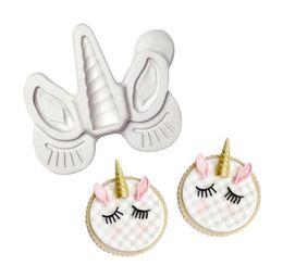 3D Cake Decorating Fondant Icing Silicone Mould - Unicorn Horn Ears Eyelash Baking Moulds SN2814