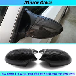 mercedes боковые зеркала Скидка Крышка зеркала бокового крыла автомобиля для BMW 1 3 серии E90 E91 E92 E93 E81 E82 E87 E88 крышки заднего вида Высококачественная углеродная узор черный