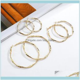 Jewelry40Mm 50Mm 60Mm Exaggerate Big Twist Circle Hoop Earrings Brincos Simple Minimalist Party Round Loop For Women & Hie Drop Delivery 202