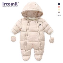 Ircomll Newborn Boy Girl Winter Rompers Toddler Infant Long Sleeve Jumpsuit Cotton Baby Costume Crawling Kids Clothes Cost 210309