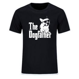 Dogfather Köpek Baba Fransız Bulldog Komik T Shirt Erkekler Yaz Pamuk Harajuku Kısa Kollu O Boyun Streetwear Tops AB Boyutu 210706