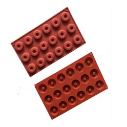 1piece 18 Mini Baking Moulds Silicone Doughnut Baking Moulds Cake Chocolate Biscuit Candy Soap Silicones Mould Donuts Dessert Mould KK0058HY