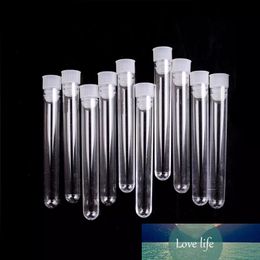 50 Pcs Clear Plastic Test Tube With Cap 12x100mm U-shaped Bottom Long Transparent Test Tube Lab Supplies