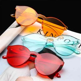 unique rimless sunglasses women 2018 trending products high quality red yellow violet purple orange frameless oculos feminino