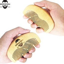 MOQ 100 PCS Custom LOGO Eco-friendly Bamboo Hair / Beard Comb Anti Static Portable Pocket Natural Combs for Men Women