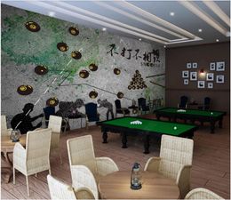 Custom photo wallpaper 3d Gym murals wallpapers Modern Billiard room retro nostalgic cement wall background wall papers home decoration