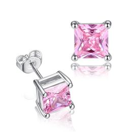 2021 5-8MM Small White Pink Cubic Zirconia Stud Earring for Women Diamond CZ Bling Gold Silver Bling Weeding Earring Fashion Jewellery Gif