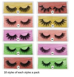 Eyelash lash eyelashes lashes 100 pairs a lot Colour bottom card 3d mink natural long fake lash hand made makeup faux cils
