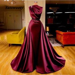 Simple Satin Mermaid Evening dress Elegant Sleeveless O Neck Women Long Formal Gown Special occasion dresses 2023