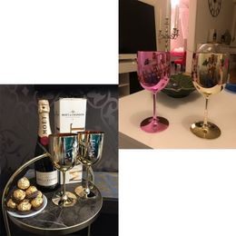 4pcs Wine PARTY White Champagne Coupes Cocktail Glass Champagne Flutes plating Wine Cup Goblet Electroplated Plastic Cups301n