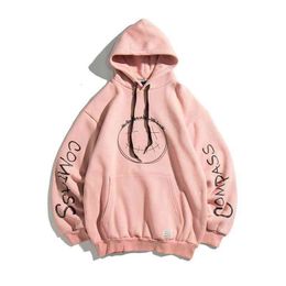 Men's Hoodies Sweatshirtswomens boohoo plus size clothing new couple casual loose sweater men and women all-match Japanese hip-hop smiley face hooded top