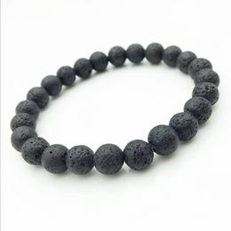 2021 New Arrival 8mm Lava Rock Beads Charms Bracelets Beads Men's Women's Natural stone Strands Bracelet For Fashion Jewellery Crafts