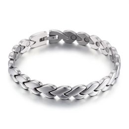 Fashion Female SilverTree Geomertic Stainless Steel Zirconia Health Magnets Energy Bracelets Jewellery