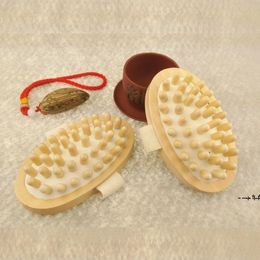 NEWHand-Held Wooden Body Brush Essential Oil Spa Air Cushion Massager Cellulite Reduction Relieve Tense Muscles RRE12310