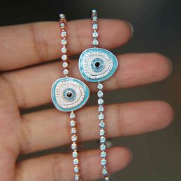 fashion sparking micro pave setting AAA multicolour stones turkish style evil eye tennis bracelet stunning Jewellery for women