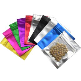 100Pcs 7.5*10cm Clear Matte Mylar Foil Zip Lock Bag Tear Notch Heat Grip Self Seal Reusable Flat Pouches for Food Snack Bean Tea