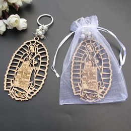 cross baptism favors Australia - Keychains Baptism Favor Keychain Cross Wood Charm Christening First Communion Wedding Party Favors For Children Adults