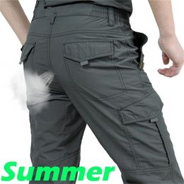 Summer Men's Tactical Cargo Pants Thin Military Long Trousers Men Breathable Waterproof Quick Dry Casual Mens Outdoor 210715