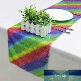 New Gradient Table Runners Modern Sequin Table Runner Glitter Home Textile Wedding Party Banquet Dinner Table Cover Supply Decor
