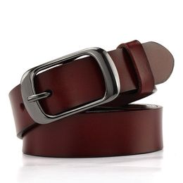 Belts 135 Cm Big Plus Size Female Leather Belt Fashion Ladies Simple Casual Cowhide Pas Woman For Dress