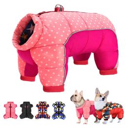 Small Dog Puppy Clothes Jacket Winter Warm Puppy Coat Waterproof Chihuahua Clothing Overall Reflective for Small Dog Pug York 211106