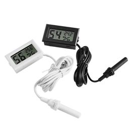 Mini Digital LCD Thermometer Hygrometer Temperature Humidity Metre probe white and Black in stock Free ship