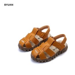 Kids Sandals Boys Summer Shoes Casual Sport Beach Sandals Cow Muscle Soft Sole Children Boy Shoes Footwear 21-36# 210713