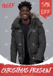 Top Uomo Inverno Wolf Fu viaggio Parka Piumino Lungo Piumino Cappotto caldo Cappotto Jaqueta outwear