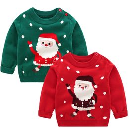 Christmas Baby Boys Girls Long Sleeve Cartoon Sweaters Autumn Winter Kids Cartoon Pullover Coat Baby Boys Girls Sweaters 210308