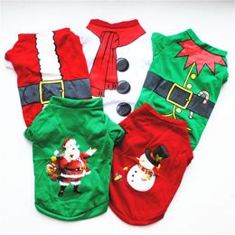 Christmas Dog Clothes Cotton Pet Clothing For Small Medium Dogs Vest Shirt New Year Puppy Dog Costume Chihuahua Pet Vest Shirt