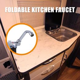 Foldable Kitchen Faucet 360 Dgree Rotation Sink Water Tap Single Handle Cold & Water Mixer Faucet for RV Boat226V