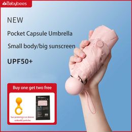 Mini Umbrella Women Pocket Small Anti UV Paraguas Sun Rain Windproof Light Folding s Easily Store para 210626