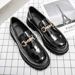 Men Black Shoes Formal Shoes For Men Mens Loafers Moccasins Luxury Male Real Piergitar Skin