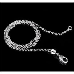 2021 925 Sterling Silver Plated Link Rolo Chain Necklace With Lobster Clasps 16 18 20 22 24Inch Women O Chain Jewlery Factory Price Stock