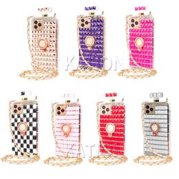 Luxuriöse handgefertigte Bling Shinning Volldiamant-Glas-Handyhüllen für iPhone 13 Pro Max 12 Mini 11 xr xsmax 7 8 plus Mädchen begabte Strass-Ringhalter-Handyhülle