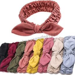 Fashion Solid Bow Headbands Women Elastic Hair Bands Girls Hair Accessories Hair Bows opaska do wlosow gumki