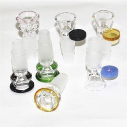 Hookahs 14mm and 18mm 2 in 1 Glass Bowls Multiple joint for glass dab rigs dabber wax tools nectar collector Terp Slurper full weld quartz bangers