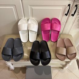 Pool Slide Sandals Luxurys Designers Women Slippers 2021 Summer Beach Diamond Plaid Flat Jelly Anti-slip Shoes 35-45
