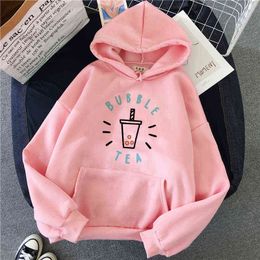 Bubble Tea Hoodies Winter Clothes Women Print Unisex Men Cute Long Sleeve Korean Sweatshirts Vintage Casual Streetwear Christmas Y1118