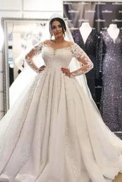 Classic Sweetheart Ball Gown Wedding Dresses Bridal Gowns Race Appliqued Long-sleeve Real Picture Wedding Dress Custom Made Vestidos De Novia M307