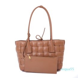 Autumn European and American trend woven bag leather women's bags large-capacity one-shoulder diagonal handbag
