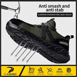 Mens Safety Shoes Breathable Man Sports Low-cut Steel Toe Cap Anti-smashing Wear-resistant 211217