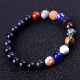 Beads Universe Solar Sun Bracelet Lava Rock Tiger Eye Turquoise Natural Stone Bracelets for Women Men Fashion Jewelry