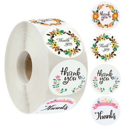 1 Roll 4 Designs Thank You Adhesive Stickers Labels Envelope Sealing Packing Sticker Latest Arrival 1 inch